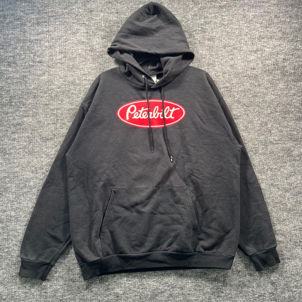 Peterbilt Motors Company Graphic Hoodie Black Port and Company Mens Large L